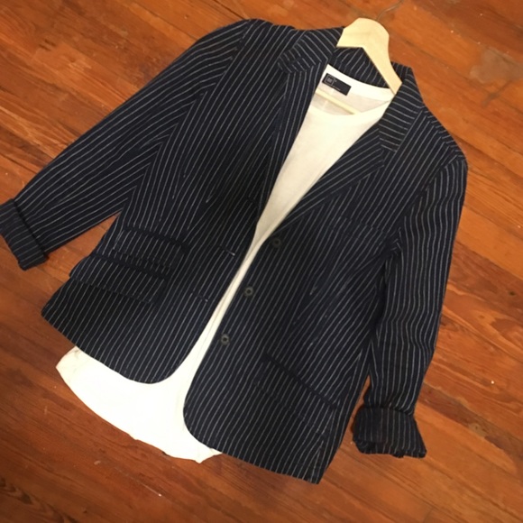 Ralph Lauren Jackets & Blazers - Ralph Lauren Pinstripe Denim Blazer